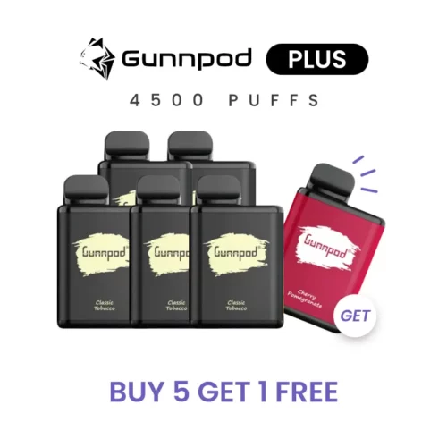 Buy Buy 5 Get 1 Free – GUNNPOD PLUS 4500 PUFFS